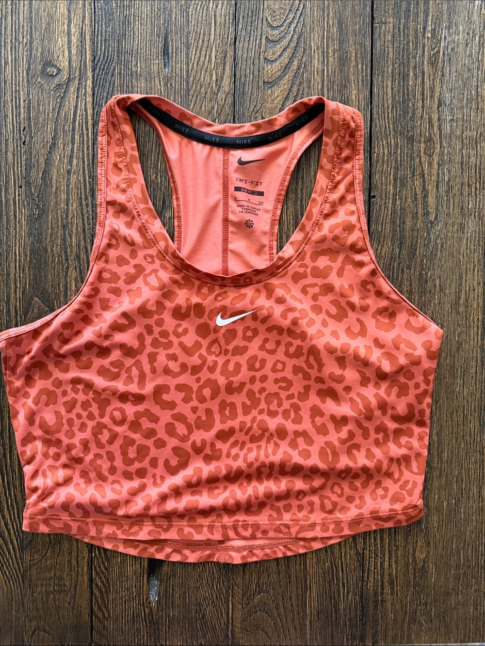 Nike Dri -Fit Coral Leopard Crop Sports Tank - Picture 1 of 2
